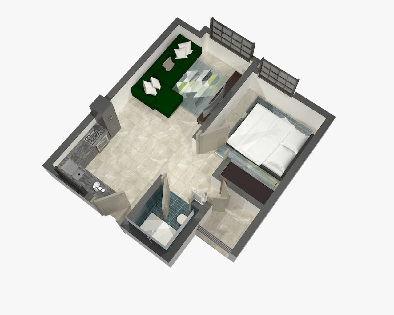 1 Bedrooms